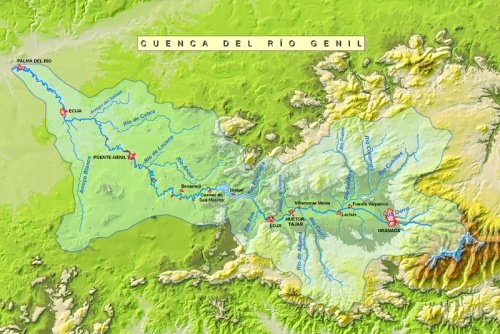 Mapa de la cuenca del Rio Genil